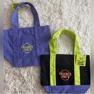 NWT * Trader Joe Mini Tote 🟢🟣⚫️